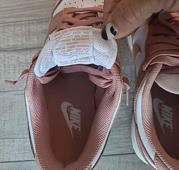 Nike Women's Dunks, Blush and White Sneakers - Picture 5 of 8